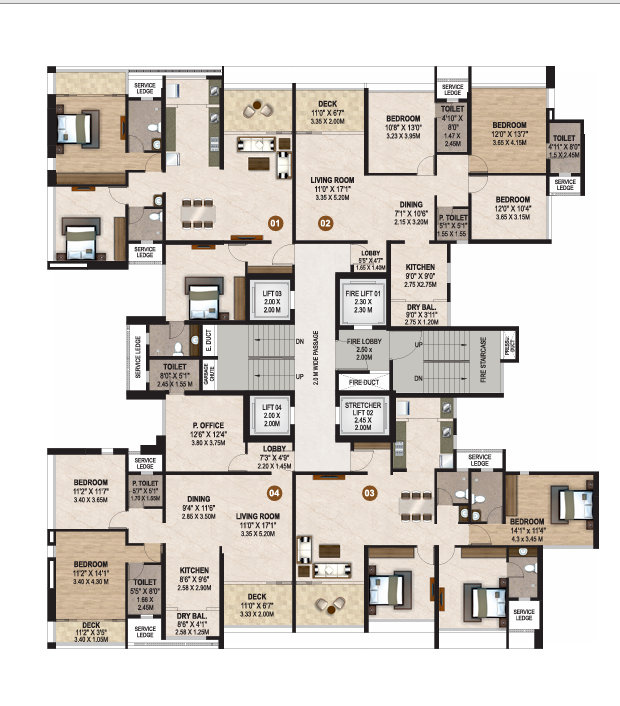 3 BHK Floor Plan